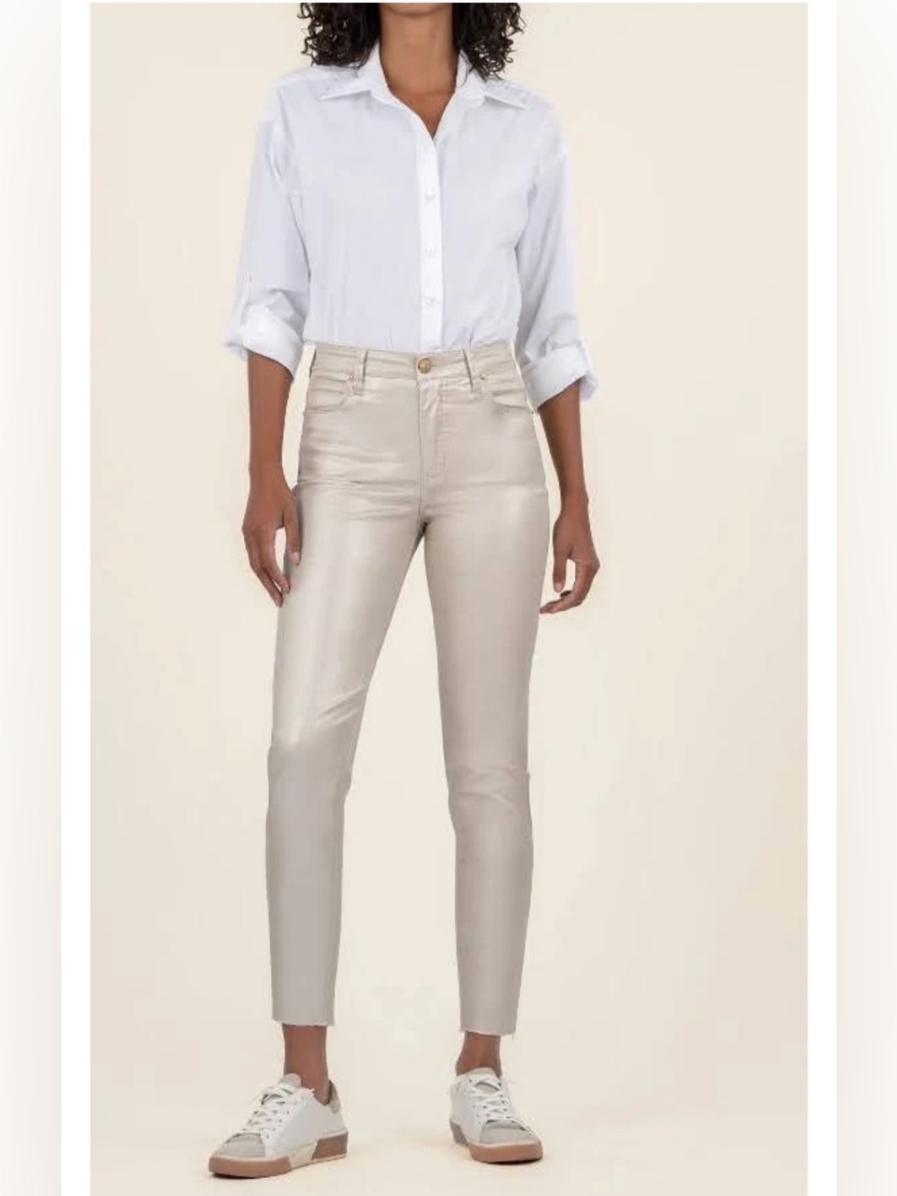 Kut From The Kloth Charlize Coated High Rise Cigarette Leg Size 6